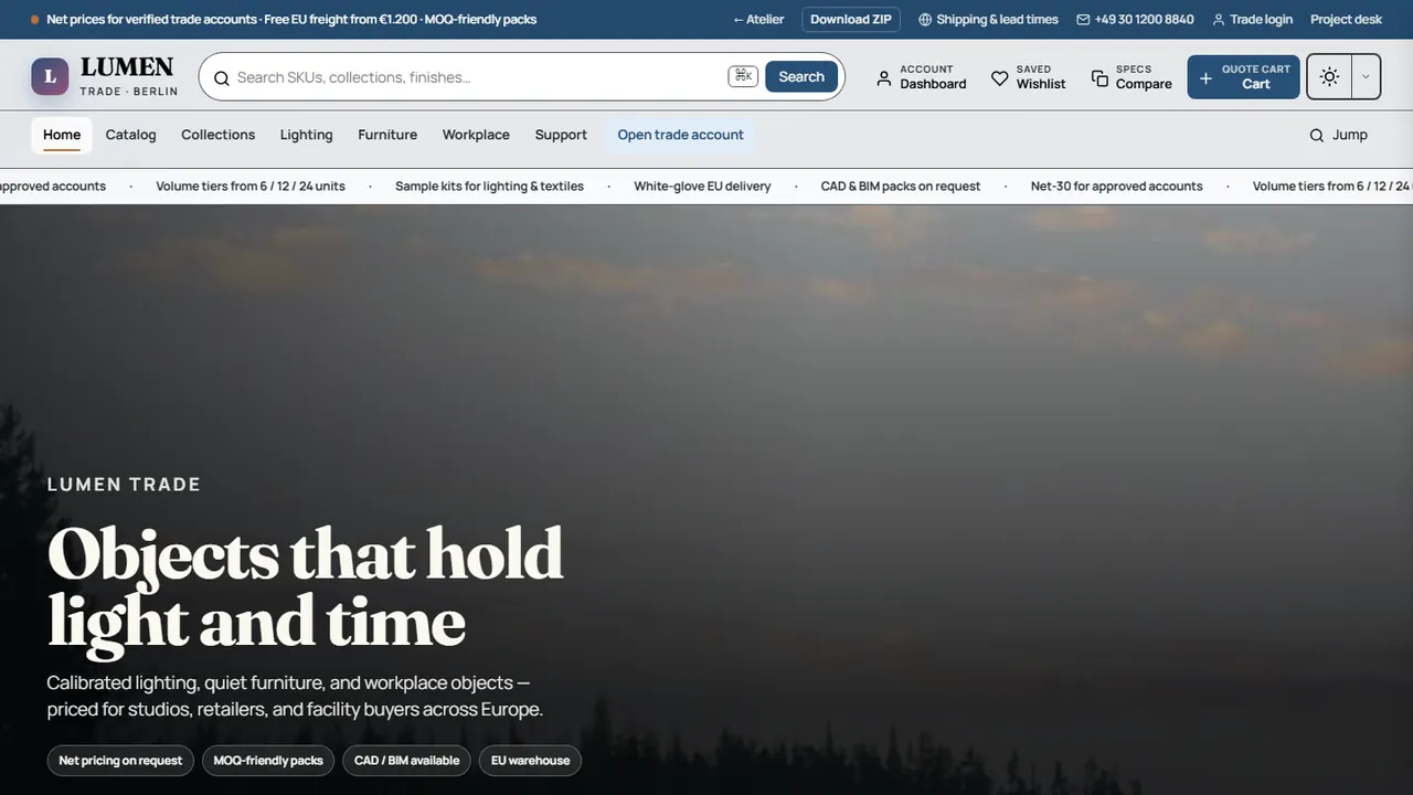 LUMEN storefront screenshot
