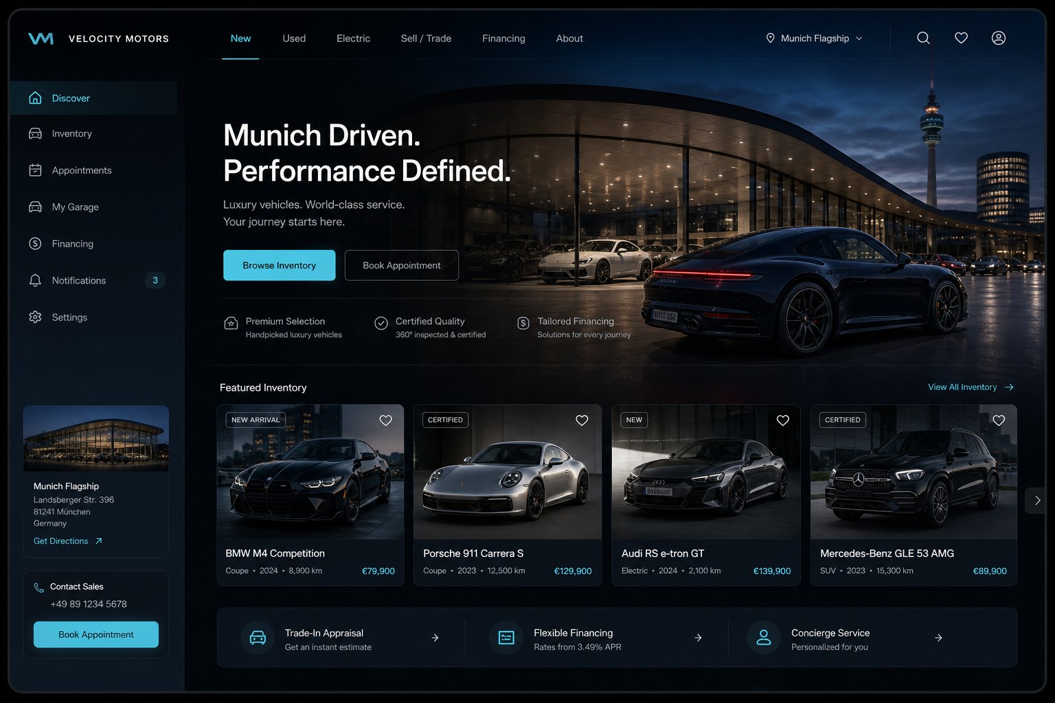 Velocity Motors dealership showcase